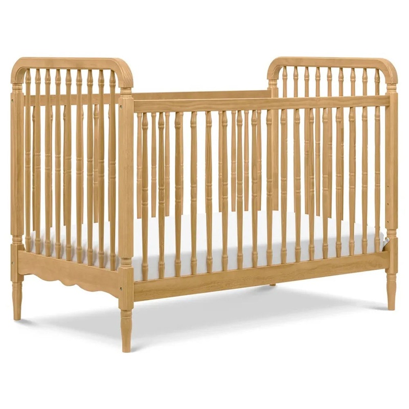 Liberty 3-in-1 Convertible Spindle Crib w/ Toddler Bed Conversion Kit – Honey