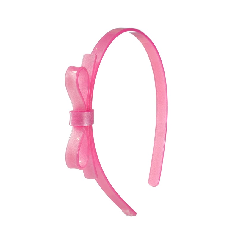 Lilies & Roses Thin Bow Pink Satin Headband