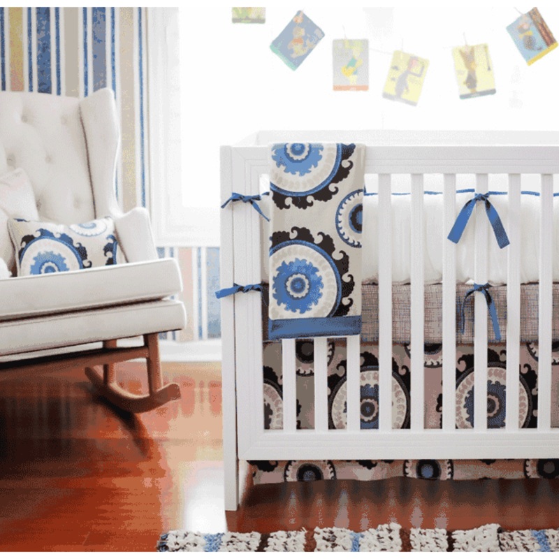 New Arrivals Dakota Blue 4 Piece Baby Crib Bedding Set