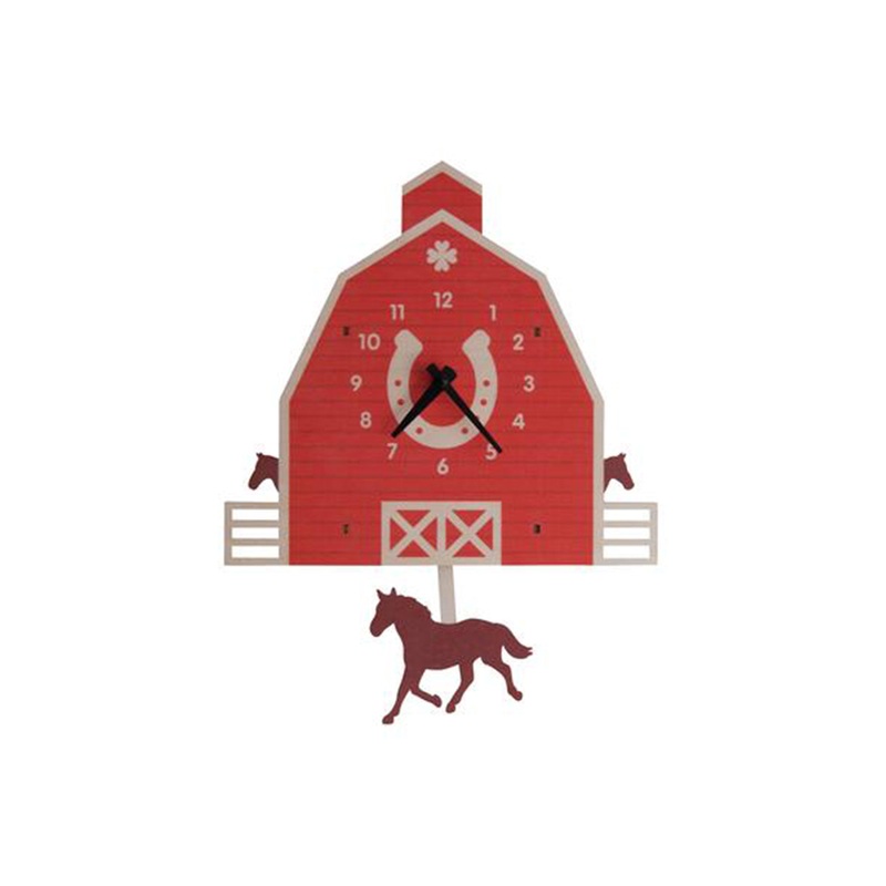 Popclox Horse Barn Pendulum Clock – Wood