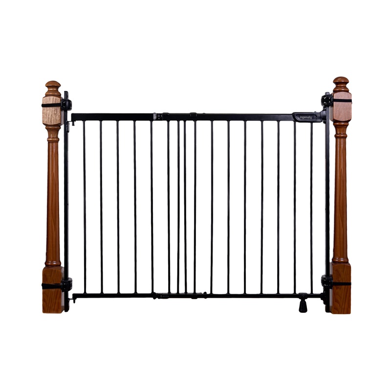 The Stairway+ 46W Series Pet and Baby Gate, Openings 31″-46″ Wide, 32.5″ Tall – Black