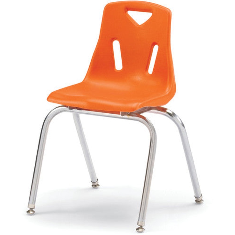 Berries Stacking Chair with Chrome-Plated Legs – 18″ Ht – Orange