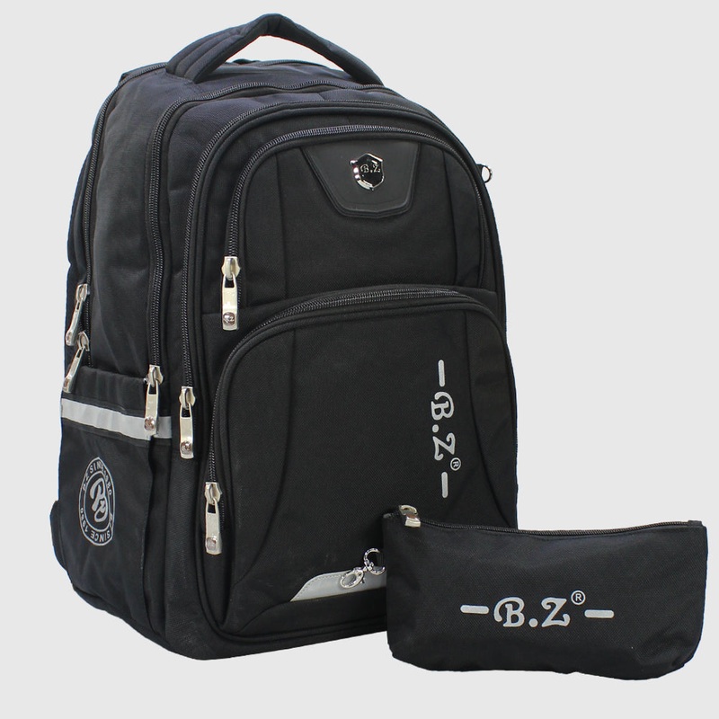 Black 18 Inches Backpack + Pencil Case