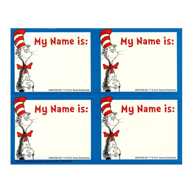 Cat in the Hat Name Tags