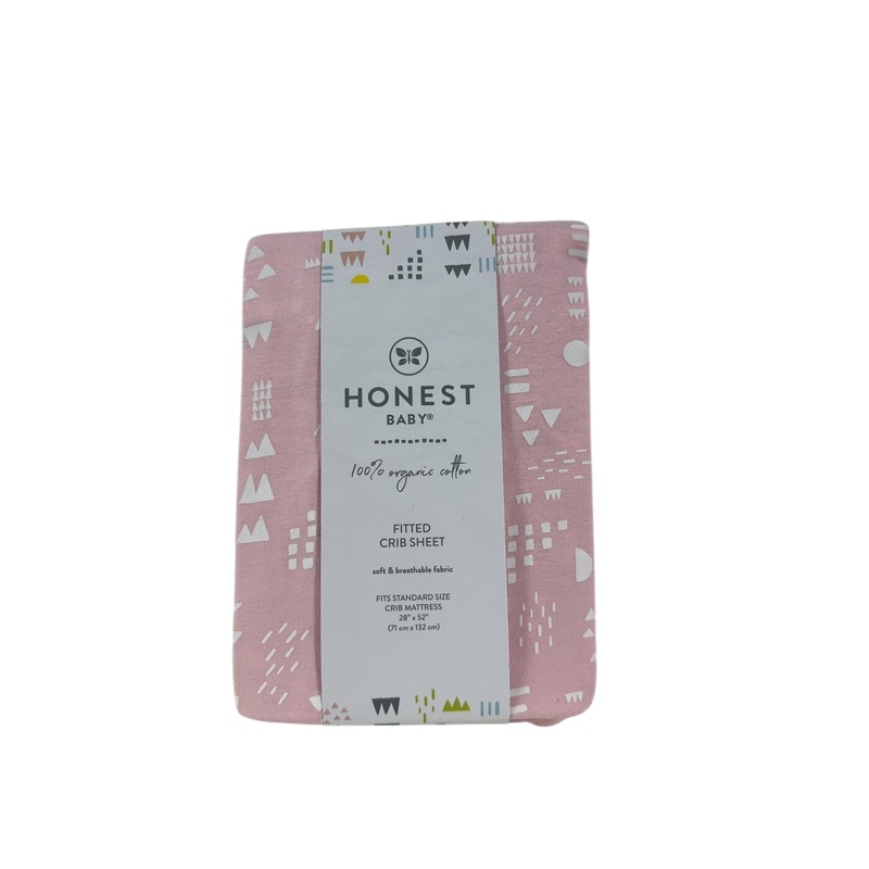 Honest Company Organic Fitted Crib Sheet, Pattern Play Pink