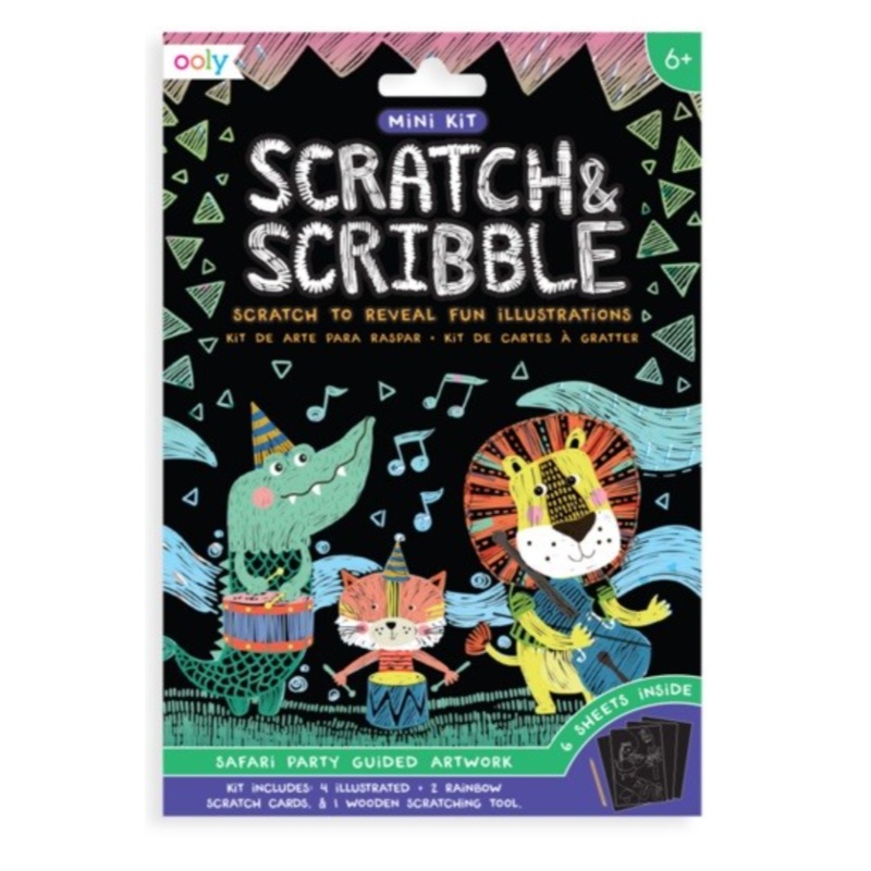 Ooly Scratch & Scribble: Safari Party Mini Guided Artwork
