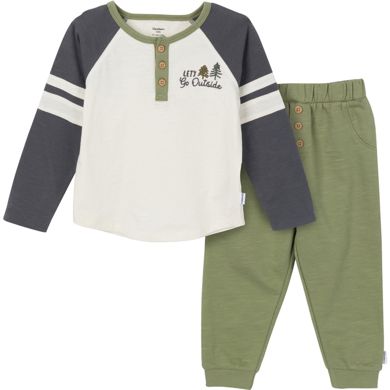 2-Piece Toddler Boys Let’s Go Outside Top & Joggers Set