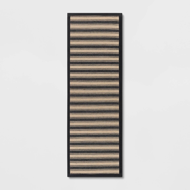 60″ x 20″ Vintage Striped Kitchen Runner Rug Black/Brown