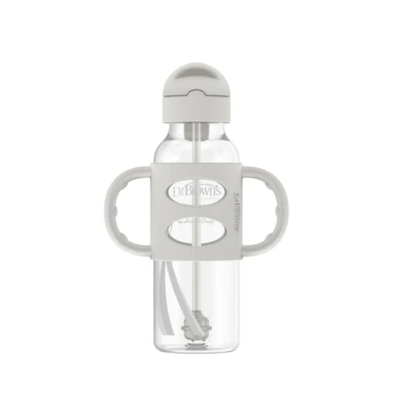 8oz Sippy Straw Bottle – Grey