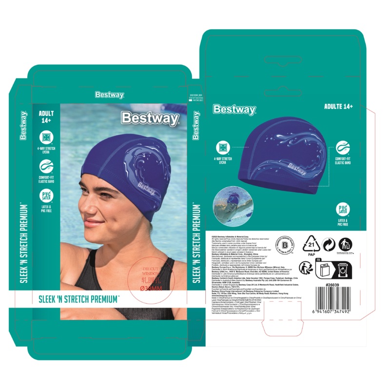 Bestway Sleek Stretch Premium Fabric Swim Cap