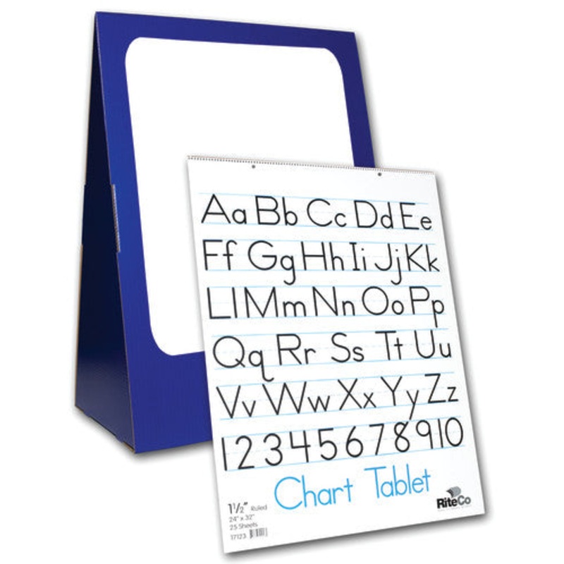 Deluxe Spiral-Bound Flip Chart Stand with 1/2″ Ruled Chart Tablet