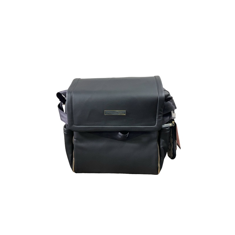 Petunia Pickle Bottom Boxy Backpack Diaper Bag, Black Matte Leatherette