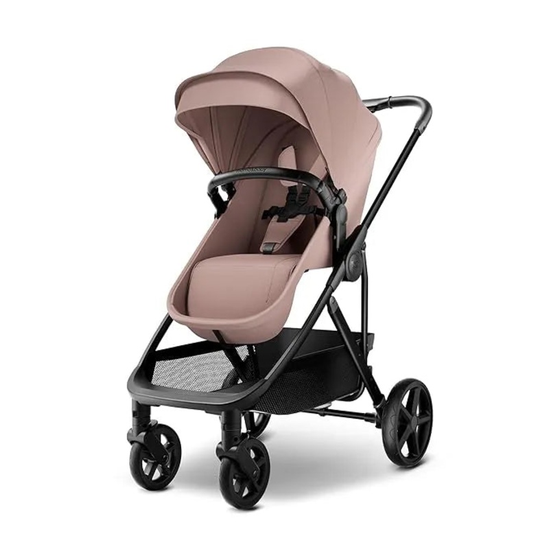 Rovee Bassinet Baby Stroller, 2-in-1 Foldable Infant Stroller with Reversible Seat – Pink (See Description)