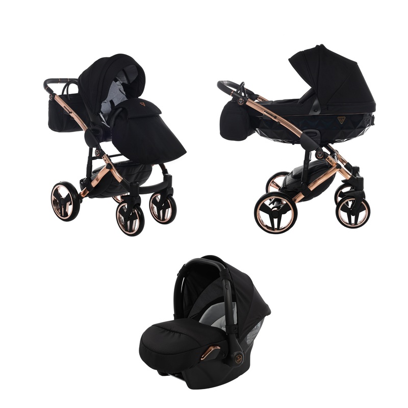 JUNAMA DIAMOND S LINE BLACK ROSE GOLD – 3IN1 (INCLUDES CAR SEAT)