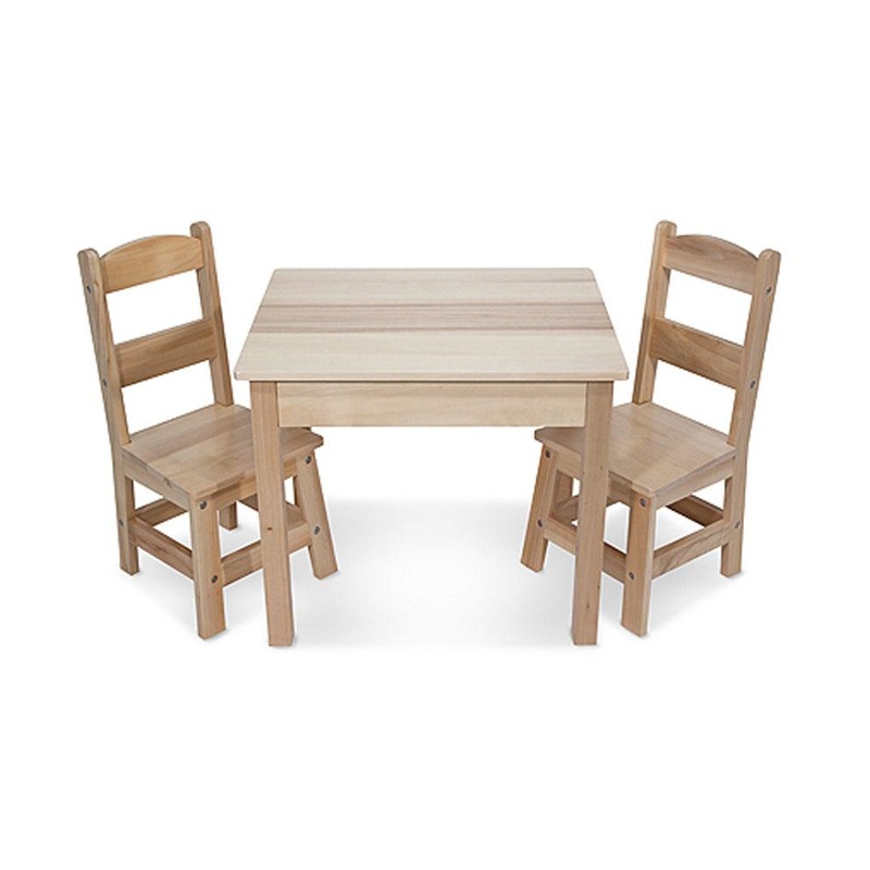 Melissa & Doug Wooden Table & Chairs Set Natural