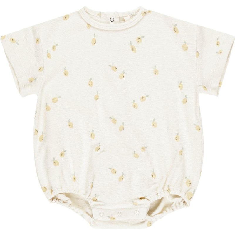 Quincy Mae Relaxed Short Sleeve Bubble Romper || Lemons