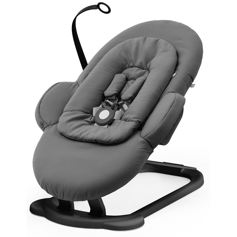 Stokke Steps Bouncer – Herringbone Grey / Black Chassis