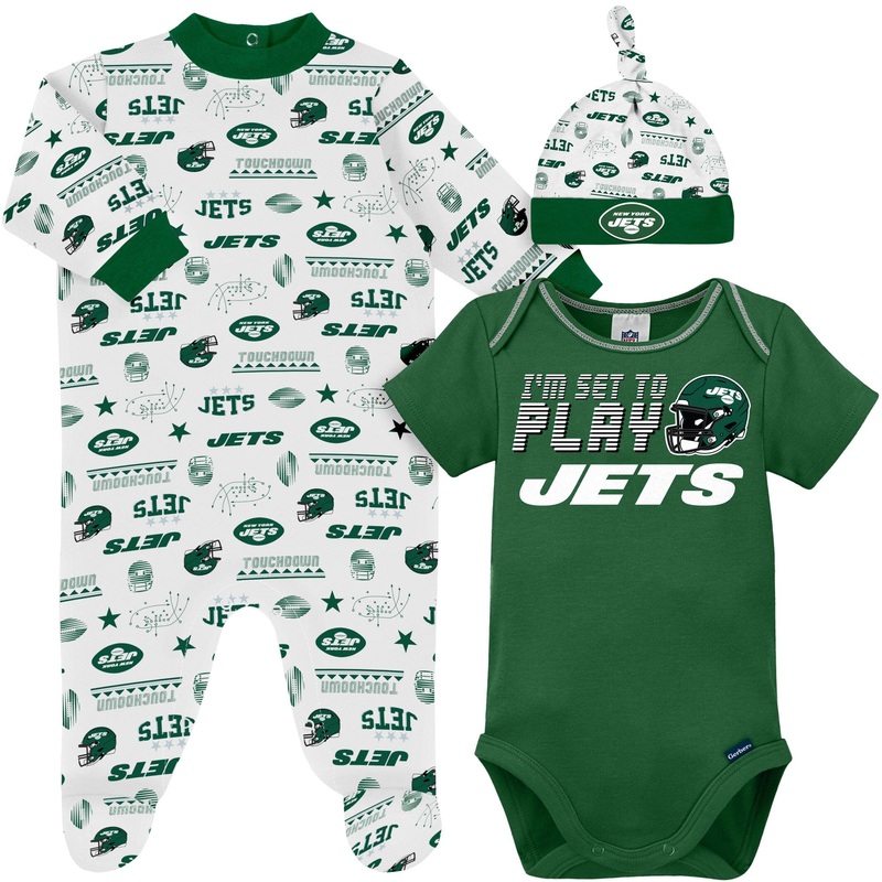 3-Piece Baby Boys Jets Bodysuit, Sleep ‘N Play & Cap Set