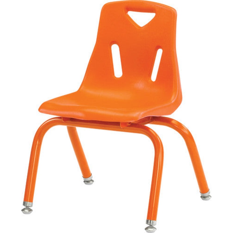Berries Stacking Chair with Powder-Coated Legs – 12″ Ht – Orange