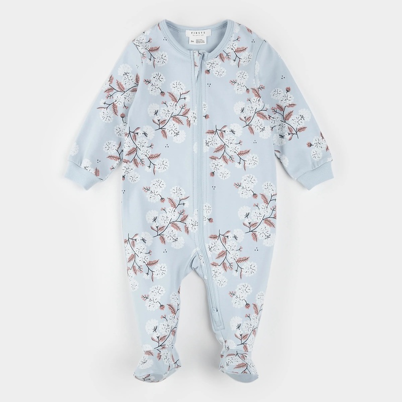 Hydrangea Print on Sky Blue Sleeper