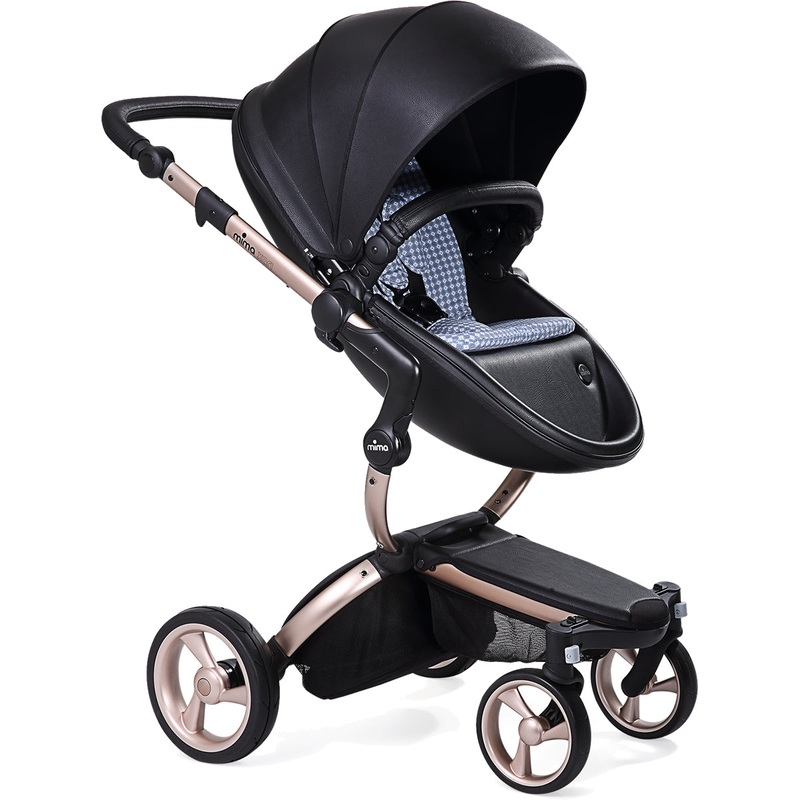 Mima 2019 Xari Complete Stroller, Rose Gold – Black / Retro Blue