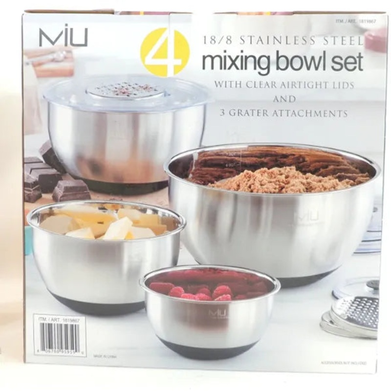 8 Piece Stainless Steel Mixing Bowls Set with Graters(See description)
