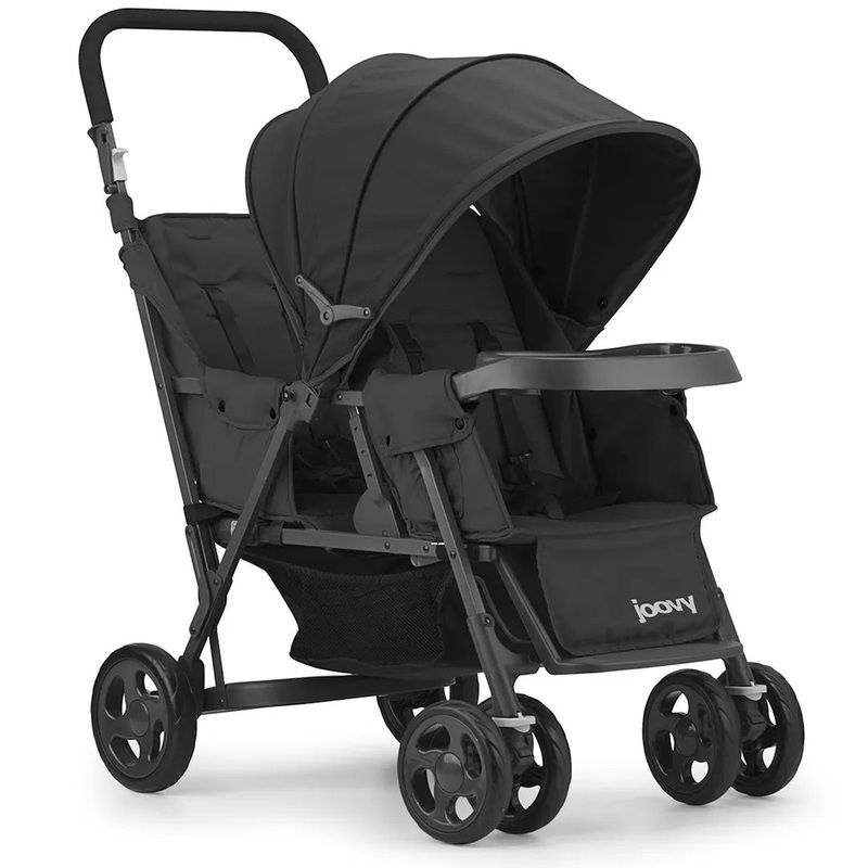 Caboose Too Sit Stand Tandem Double Stroller  – Black