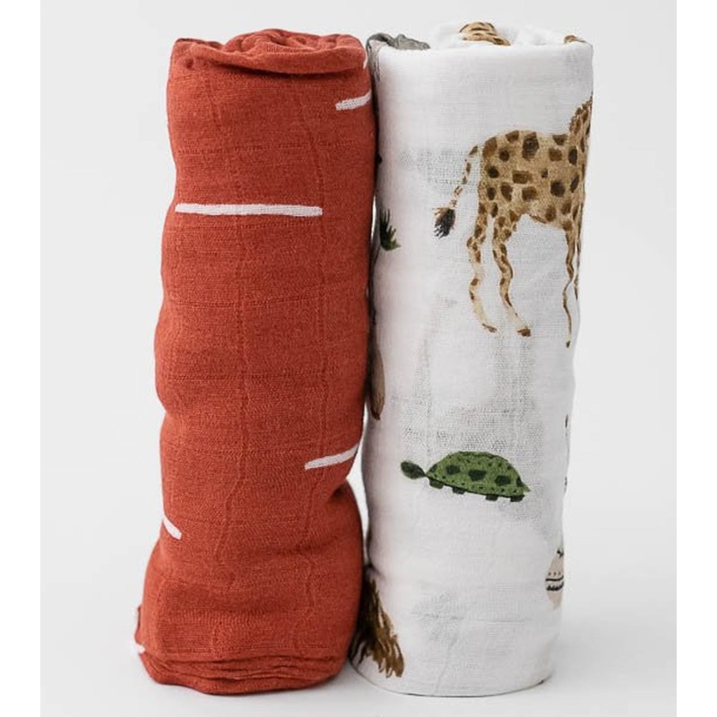 Little Unicorn Deluxe Muslin Swaddle 2 Pack – Safari Social