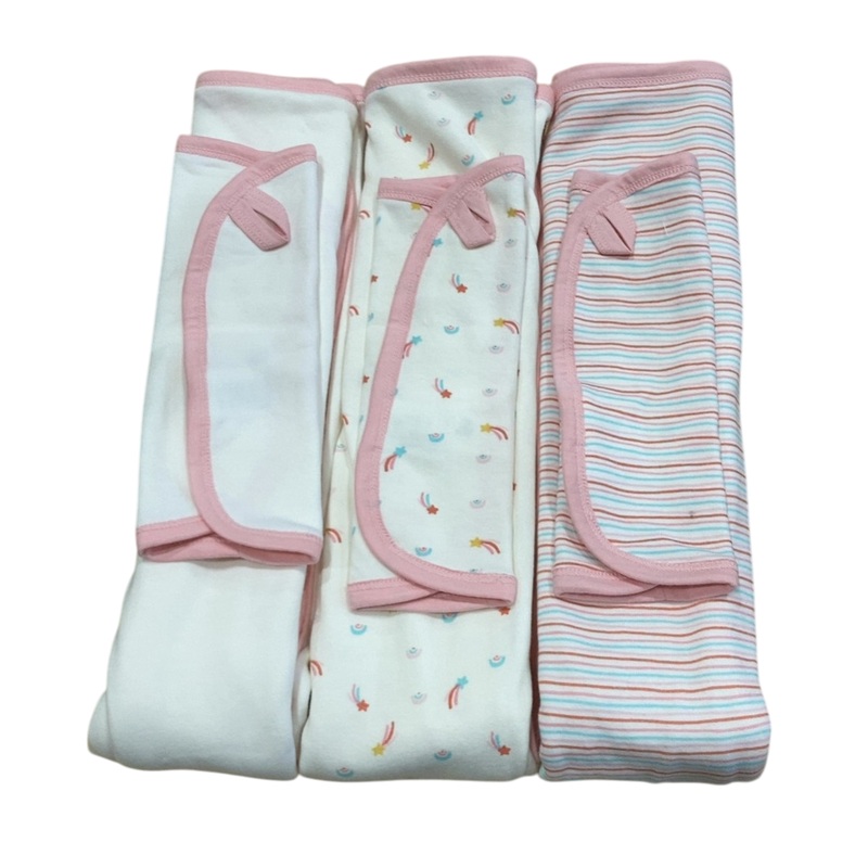 Small Story Bath Time Set 6 Piece, Pink Wavy Stripes