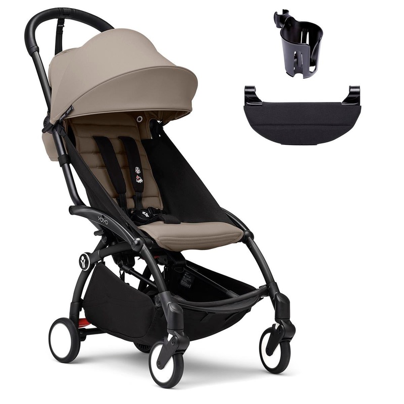 Stokke YOYO3 Ultra Compact 6+ Stroller + Essentials Bundle – Black / Taupe