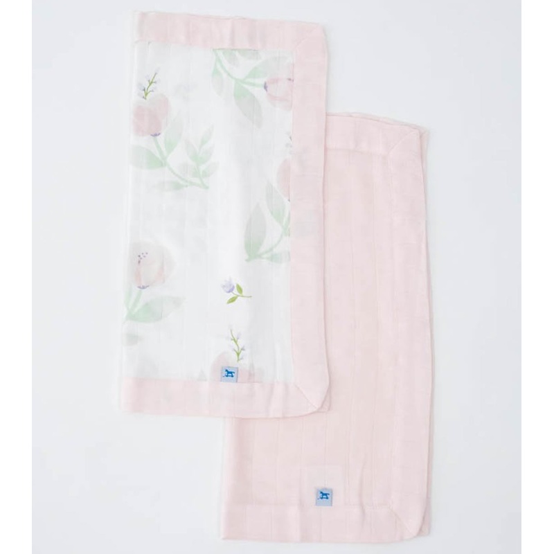 Little Unicorn Deluxe Muslin Security Blanket, 2 Pack – Pink Peony + Blush