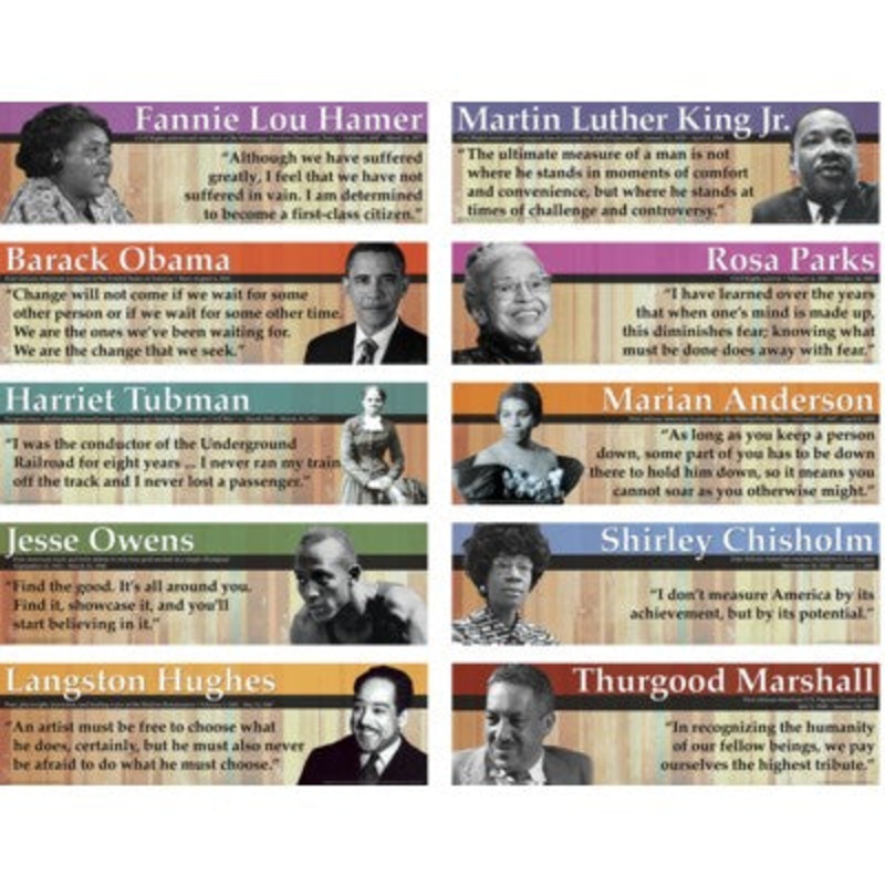 Notable Black American Mini Bulletin Board Set