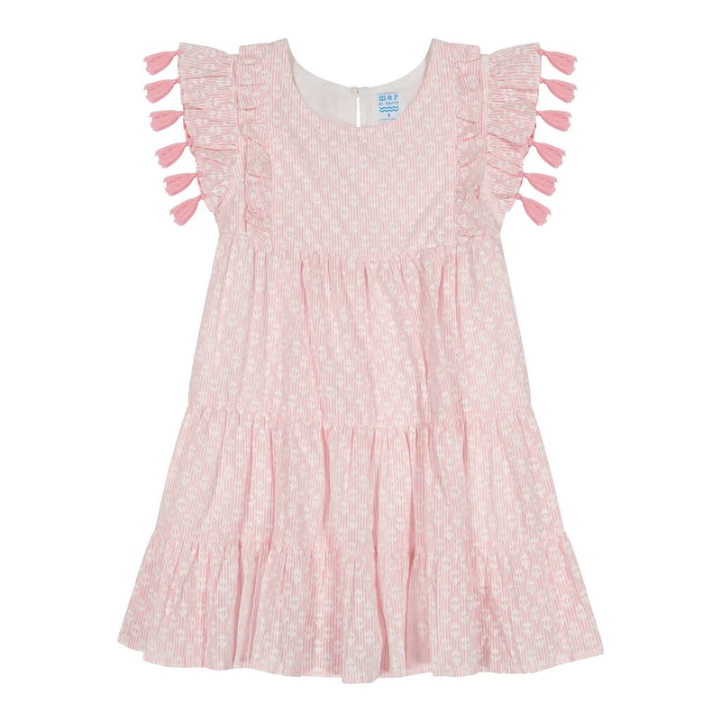 Sophie Tassel Dress Rose Stripe