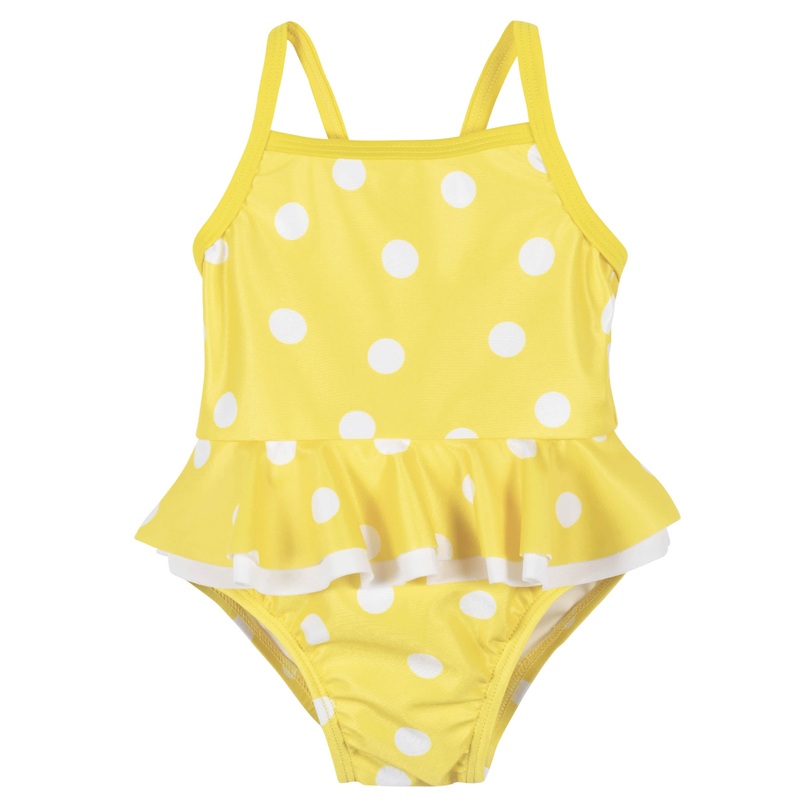 Baby & Toddler Girls UPF 50+ Yellow Dots One-Piece Swimsuit