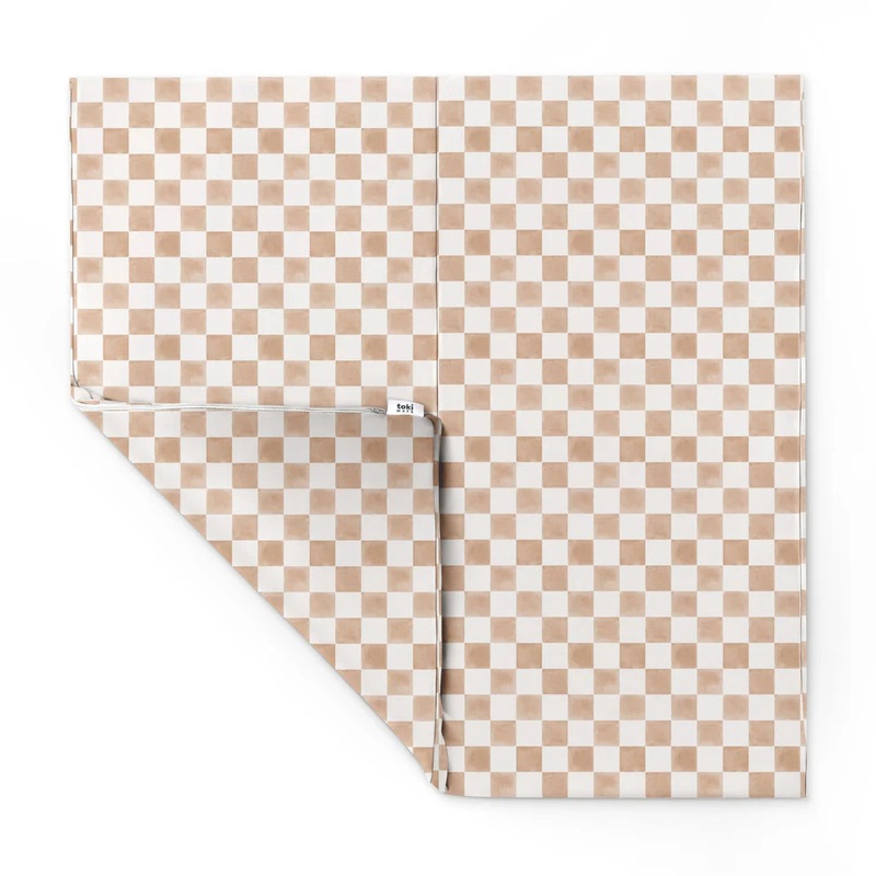 Toki Kids Vegan Leather Mat Standard, Checker Toffee