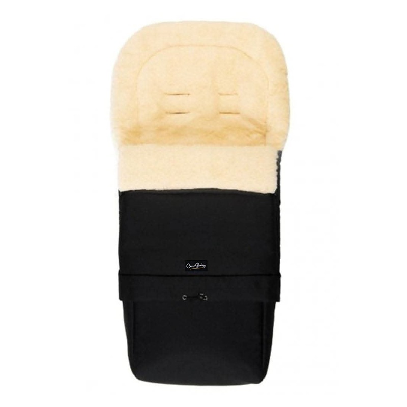 CoverBaby Organic Wool Adjustable Footmuff, Black