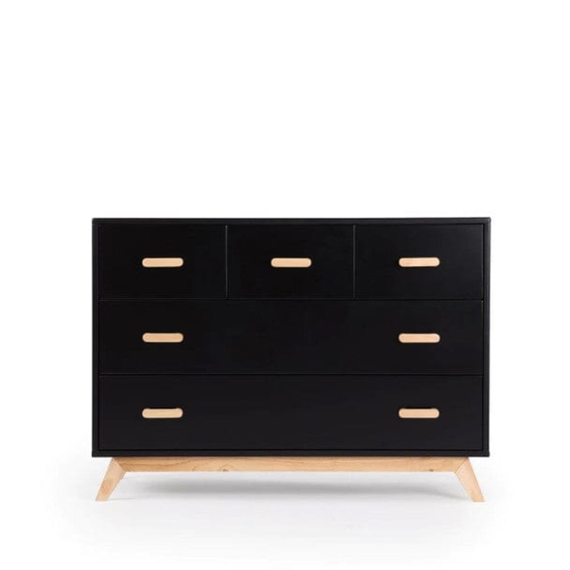Dadada Soho 2.0 5-Drawer Dresser, Black/Natural (2 Boxes)