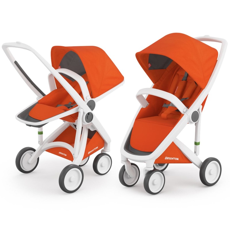 Greentom 2 in 1 Stroller – White/Orange