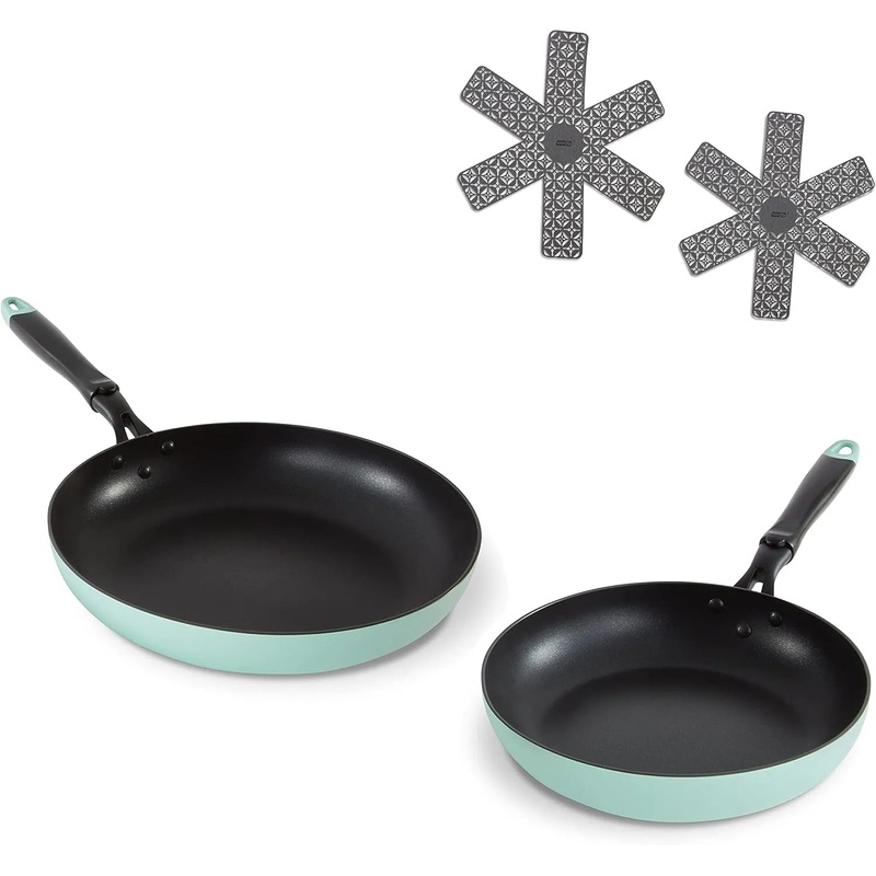10″ and 12″ Nonstick Hard Anodized Fry Pan Cookware Set – Aqua