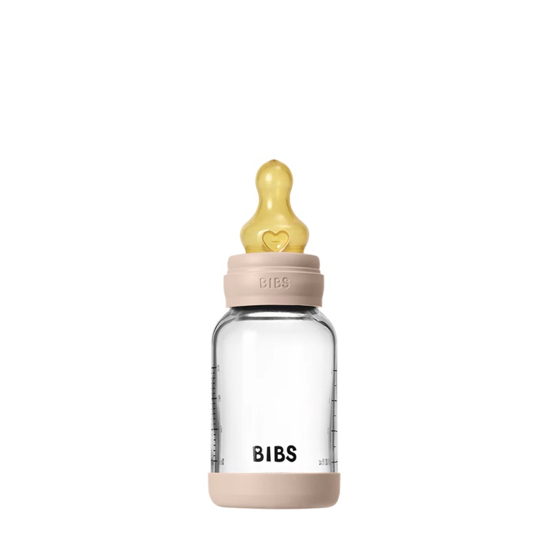 BIBS Baby Glass Bottle – 4 Ounce Latex – Blush