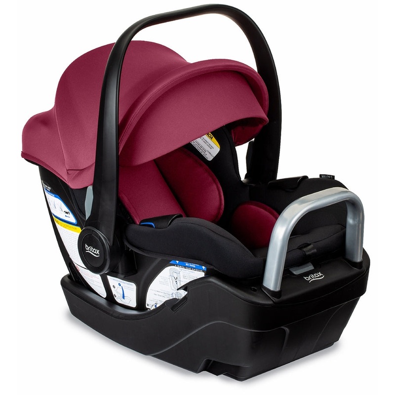 Britax OPEN BOX Willow S Infant Car Seat with Alpine Anti-Rebound Base – Ruby Onyx
