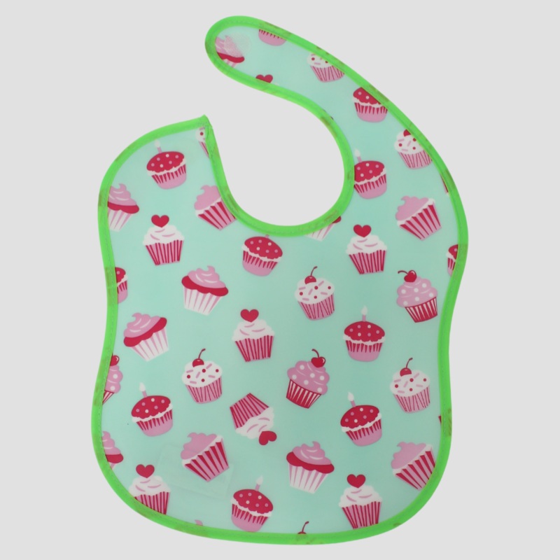 Cupcakes PVC Baby Bib  Soft, Lightweight & Mess-Free