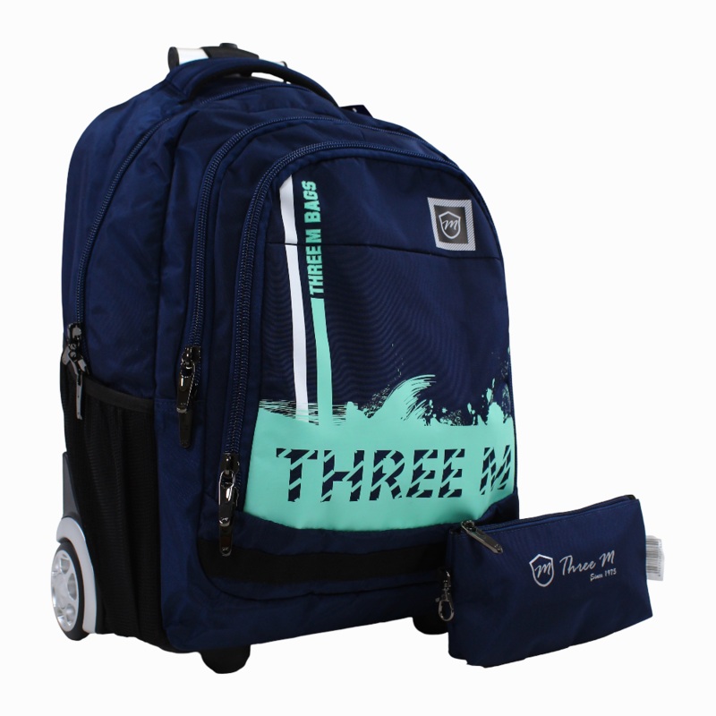 Navy School Set  20 Inches (Trolley Bag + Pencil case)