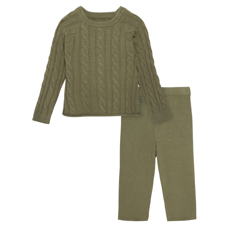 2-Piece Toddler Girls Moss Viscose Sweater Set