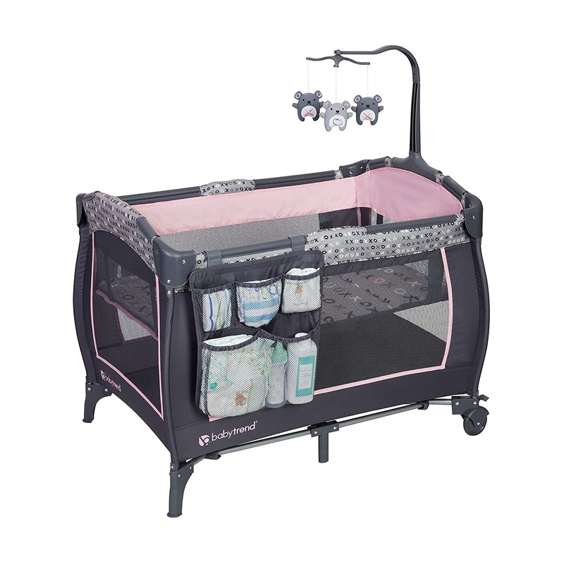 Baby Trend Portable Infant Trend-E Nursery Center With Bassinet, Starlight Pink