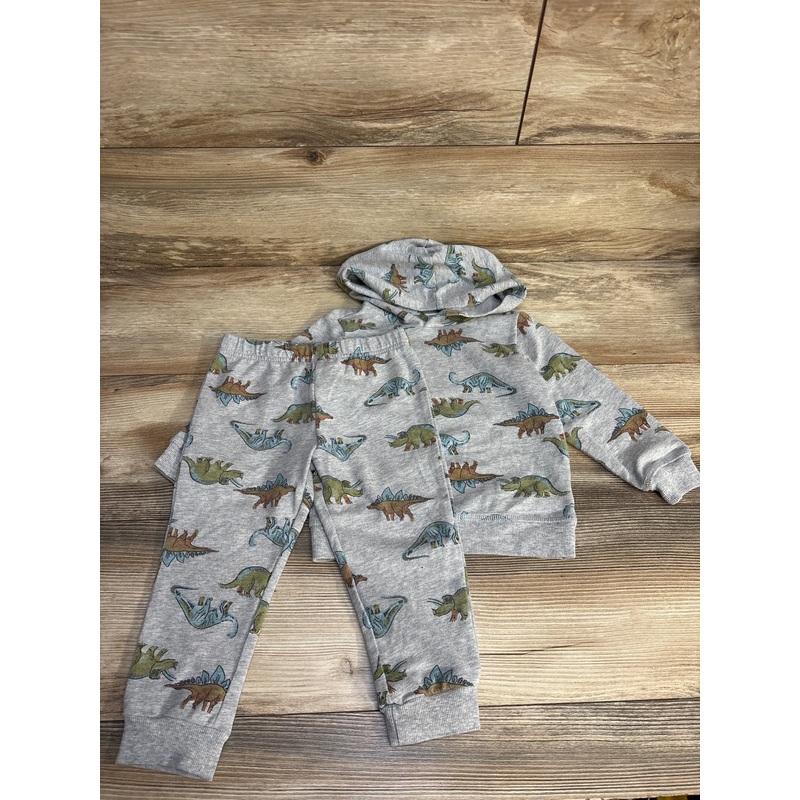 Carter’s 2pc Dinosaur Hooded Pullover & Joggers Grey sz 24m Grey 24m