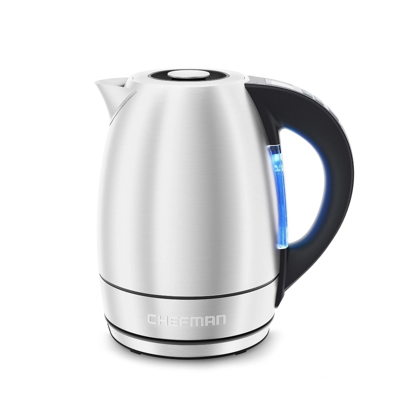 Chefman 1.8 Liter Electric Kettle, 1500W Rapid Water Boiler with Lift-Out Lid  Stainless Steel