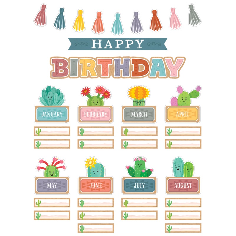 Happy Cactus Crew Happy Birthday Mini Bulletin Board Set