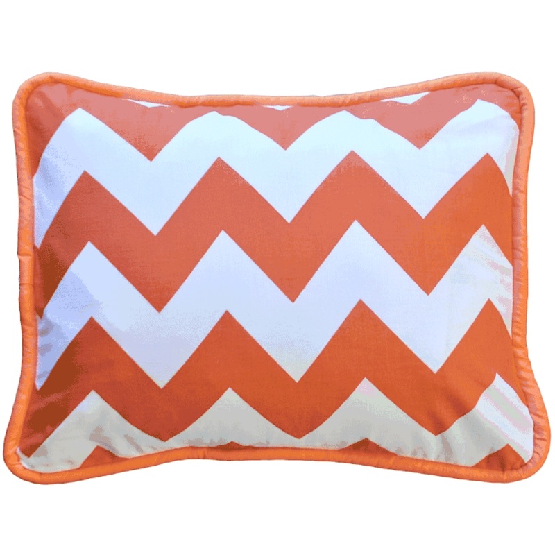 New Arrivals Zig Zag Tangerine Throw Pillow – 16 x 16