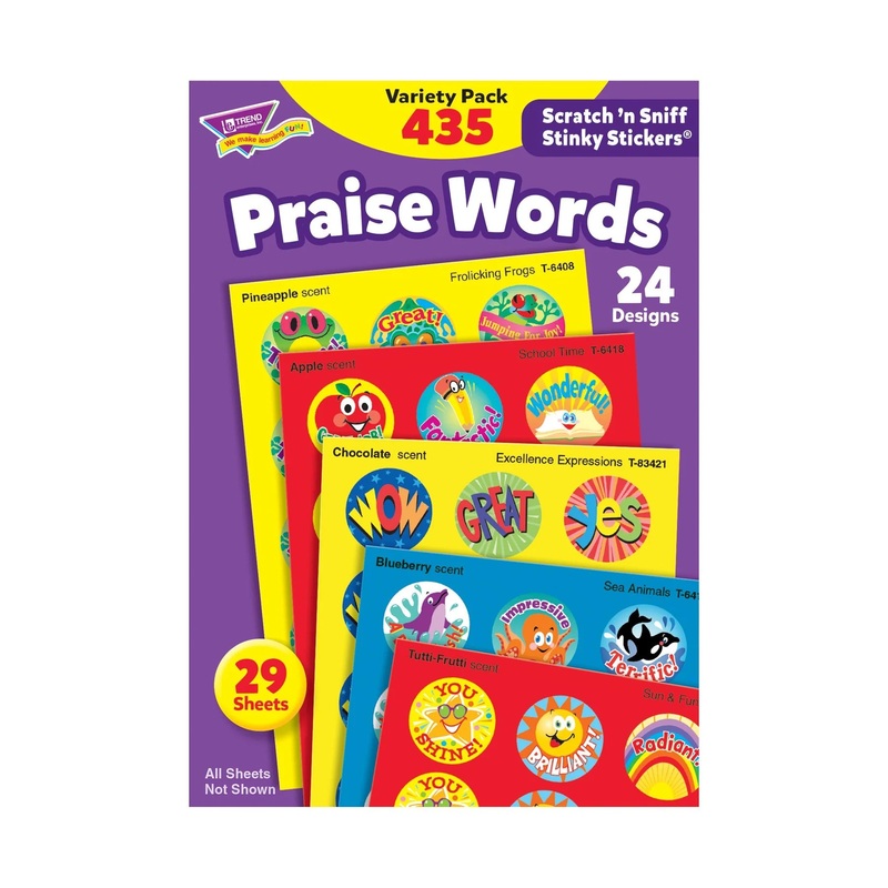 Praise Words Scratch ‘n Sniff Stinky Stickers Variety Pack
